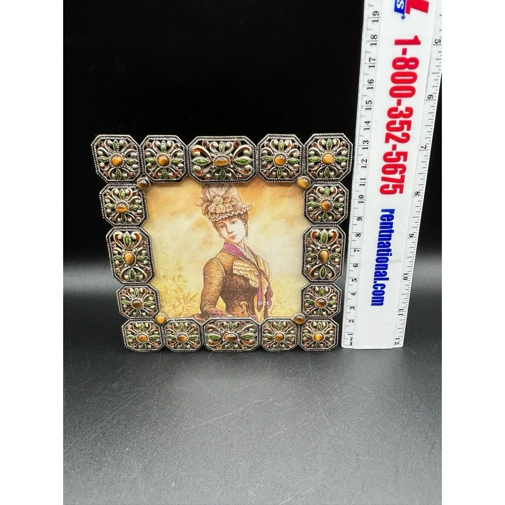VTG Tizo Design Tiger Eye  Crystal Swarovski  Art Deco  Picture Frame